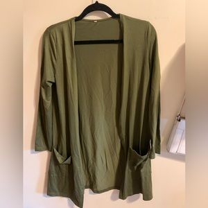 Dark green long cardigan